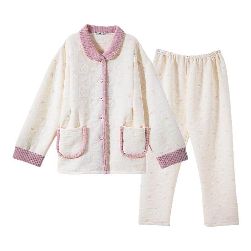 婧麒空气棉月子服孕妇睡衣秋冬款产后保暖哺乳喂奶待产家居服套装