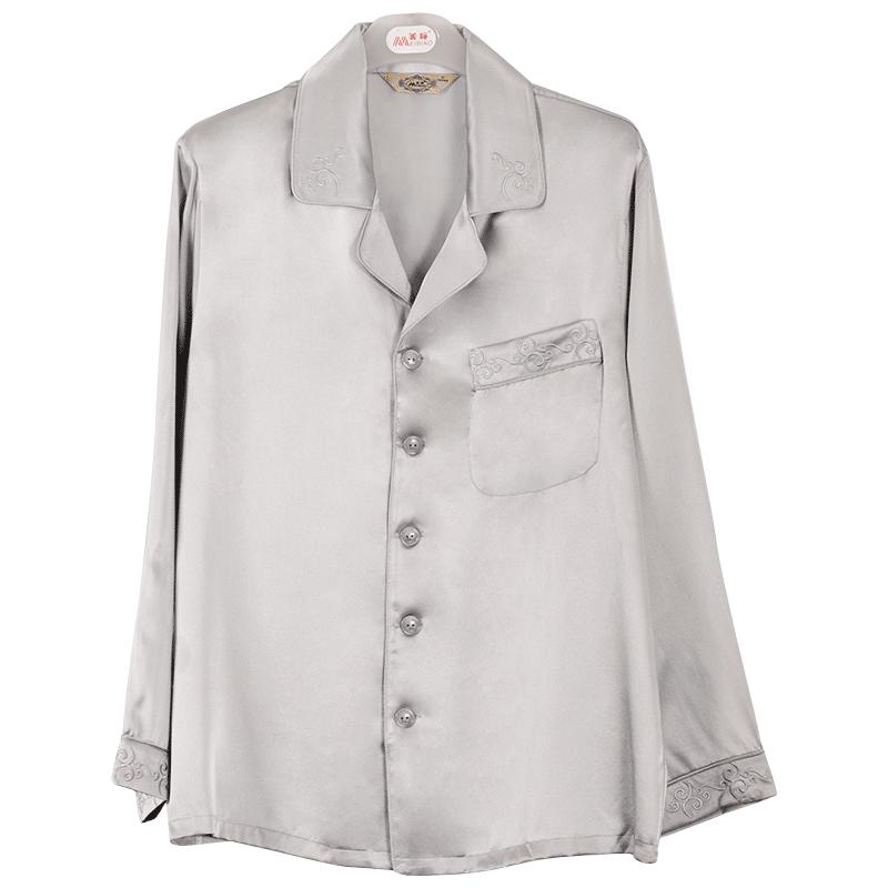 美标美标真丝家居服丝绸19姆米100%桑蚕丝男女情侣睡衣套装高级感