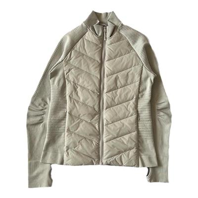 运动羽绒服女新款冬季户外贴身登山瑜伽健身内搭保暖修身拼接外套