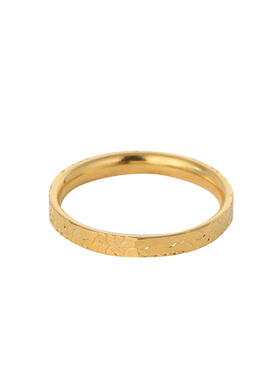 花迹金色碎冰冰戒指女