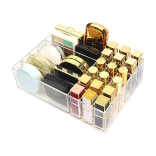 眼影收纳盒粉饼空盘口红亚克力防尘腮红抽屉隔盘桌面化妆品置物架