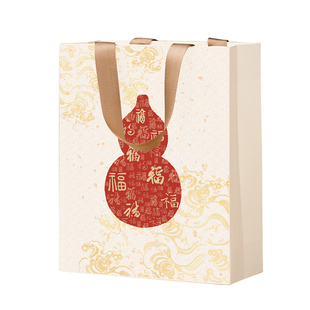 新年礼品袋手提袋定制2026马年福字纸袋高级感礼物袋茶叶包装袋子
