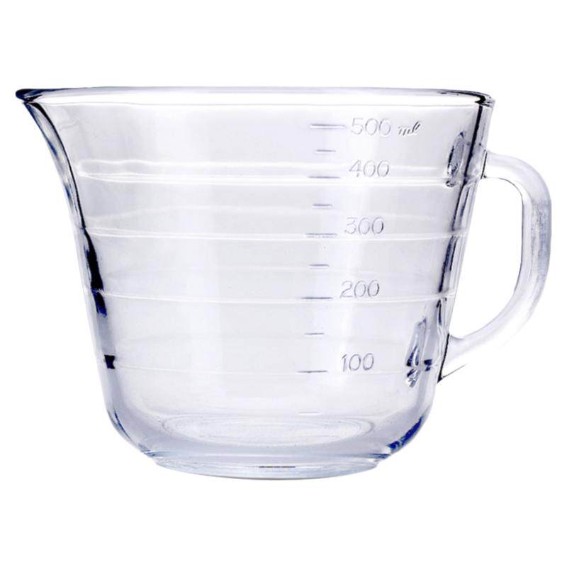 韩国进口Glasslock玻璃牛奶杯 耐热加厚玻璃量杯 刻度水杯子500ml