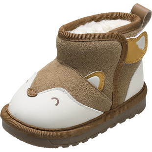 牧童童鞋宝宝雪地靴男童2025冬季新款卡通软底女童加厚保暖大棉鞋