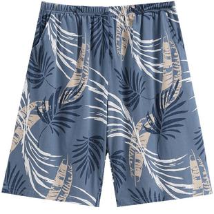 芬腾男士睡裤夏季纯棉薄款短裤青年休闲宽松大码可外穿全棉家居裤