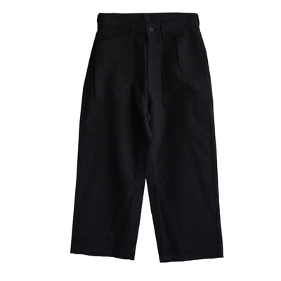 复古羊毛亚麻丝绸宽松工装长裤