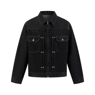 早春复古原牛短款type2铆钉牛仔夹克中性外套ANYWEAR