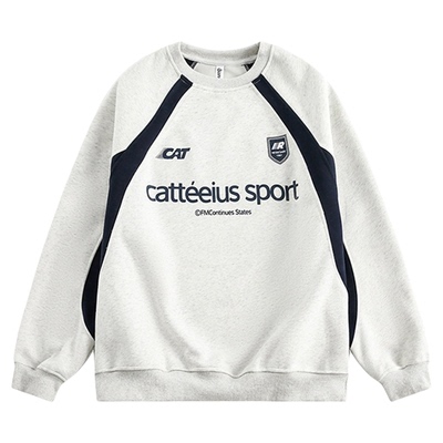 美式卫衣男无帽秋冬设计慵懒风