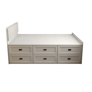 现代简约小户型飘窗单人1.2米高箱储物床次卧收纳抽屉榻榻米定制