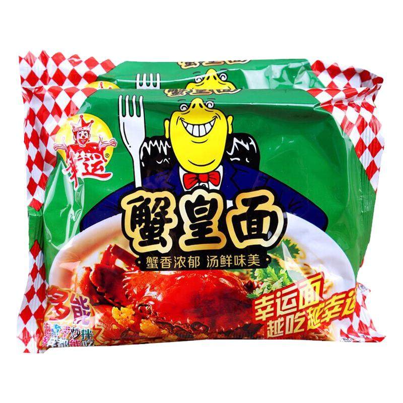 幸运方便面蟹皇面干吃拌面