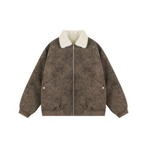 Dream madeDream made美式巴恩风羊羔绒PU皮棉衣男冬季加厚棉服男生冬装外套