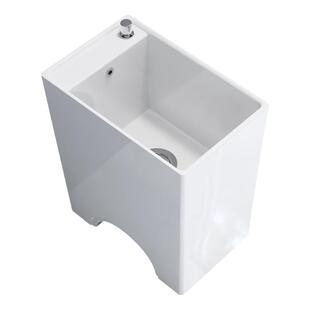 家用加高竖款窄长型拖把池陶瓷小号拖布池小尺寸阳台一体成型龙头