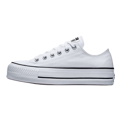 Converse匡威 女鞋All Star松糕厚底小白鞋低帮增高帆布鞋560251C