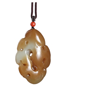 新疆且末料和田玉糖白玉太湖石吊坠天然玉石男女款挂件玉佩将将