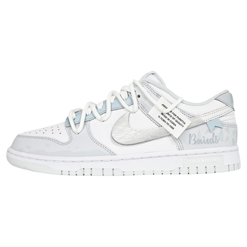 【定制球鞋】 Nike Dunk Low Retro 白银 低帮 板鞋 男女同款灰蓝