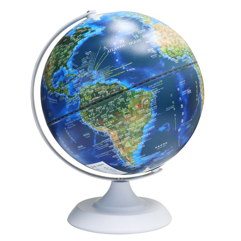 funglobe地球仪经典360°旋转儿童学生用20cm小号3d立体浮雕ar智能发光台灯办公室家居摆件大号初中生教学版