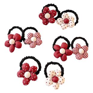 儿童头绳蝴蝶结发圈小女孩扎马尾皮筋宝宝发绳高弹力红色女童头饰