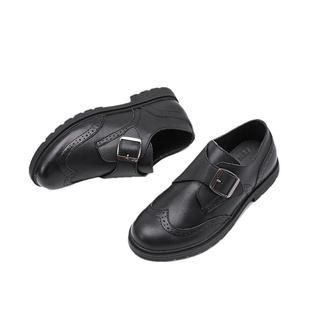 男童黑色牛皮演出小皮鞋儿童英伦风真皮学生中大童男孩校服主持人