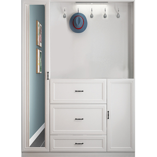 薄款进门整体可坐鞋柜门厅柜门口和挂衣柜一体家用玄关柜N-234