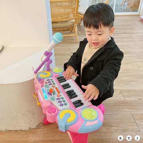 儿童电子琴带麦克风钢琴多功能玩具益智音乐早教玩具宝宝岁1-3琴