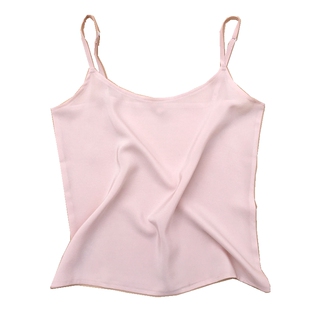百搭纯真丝天然桑蚕丝防透打底背心吊带衫宽松短薄内搭上衣女黑白