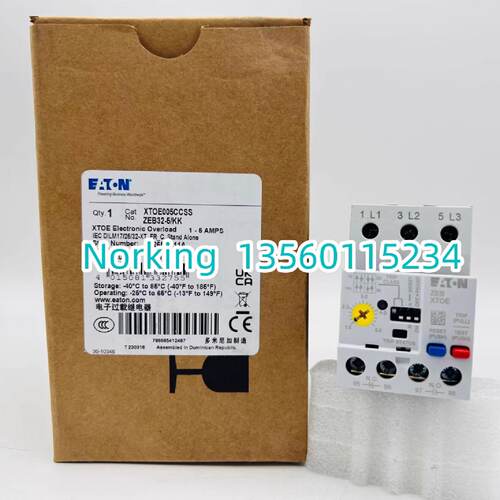 议价EATON伊顿穆勒过载继电器ZEB32-5/KK独立安装XTOE005CCSS全新