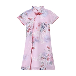 儿童旗袍国风夏装2026新款女童改良汉服亲子母女装女孩中式连衣裙