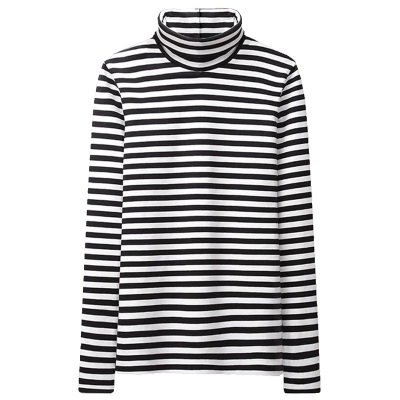 显瘦条纹高领打底衫女2025年