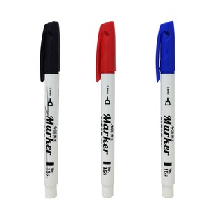 台湾英士15#单头精细速干笔标记笔修补笔油性黑红兰记号笔0.4MM