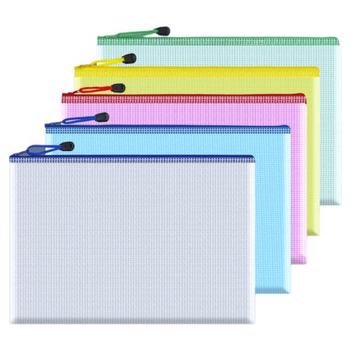 a4透明文件袋拉链式网格袋加厚防水学生作业袋a3美术袋a5小证件试卷收纳档案包大容量公文资料分类定制印logo