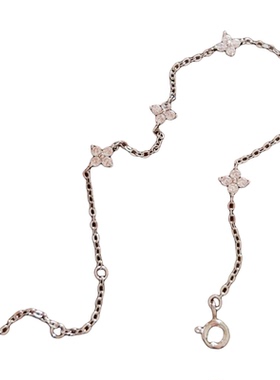 小清新S925纯银镶嵌四叶草手链女