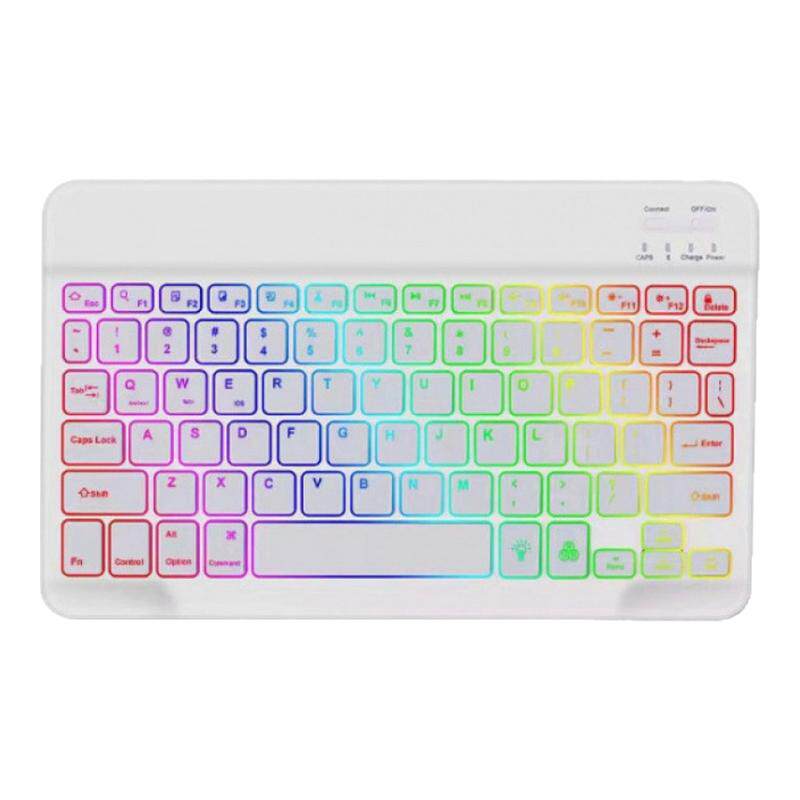 适用ipad9无线蓝牙键盘 手机平板笔记本10寸七彩三色背光键盘