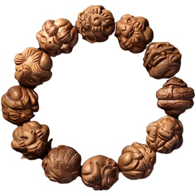 老山檀香手串十二生肖散珠珠子