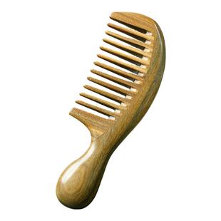 绿檀木梳子天然檀木梳宽齿檀香木头梳便携按摩梳女士专用小巧家用