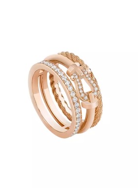 新款马蹄扣戒指女18K玫瑰金Rise航海扣指环男高级感个性情侣指环