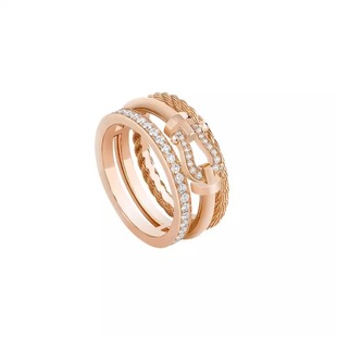 新款马蹄扣戒指女18K玫瑰金Rise航海扣指环男高级感个性情侣指环