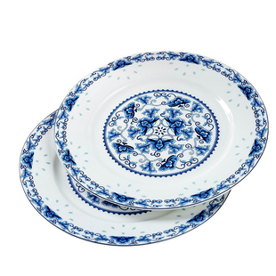 【自由搭配】青花缠枝青花瓷碗碟盘子餐具景德镇汤碗汤盆勺子筷子