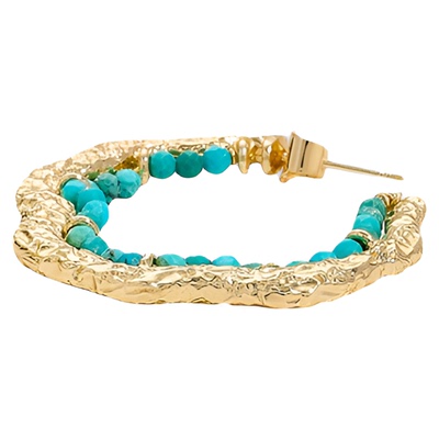 Wens肌理感绿松石淡水珍珠耳环女