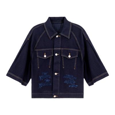 ADERERROR中性短袖牛仔衬衫