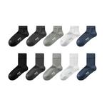 蕉内301S中筒袜男士运动短袜黑色商务长袜吸汗防臭棉袜子男款5双