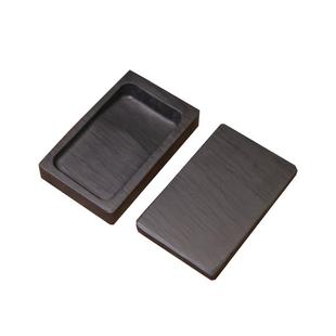 精品掌中宝带盖歙砚 方形原石砚台 小楷抄经行囊砚台端砚文房四宝