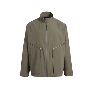 ESAT 双色哈灵顿连肩袖大口袋廓形夹克外套