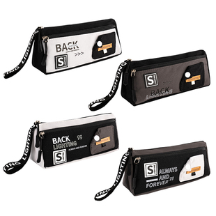 一木林笔袋男孩款双层大容量黑科技潮酷笔袋铅笔盒文具盒高颜值男生帆布笔袋小学生初高中生简约文具2025新款