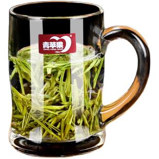 青苹果日式耐热玻璃杯家用泡茶杯牛奶带把茶饮杯喝水杯子办公杯子