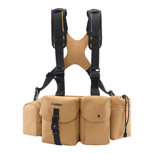 Cwatcun香港品牌专业摄影腰挂单反镜头包摄影户外工作服背心相机包腰包多收纳包背带适用于尼康索尼佳能R50
