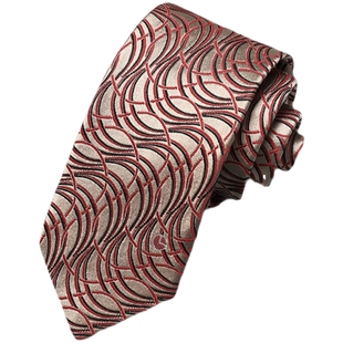 Goldlion/金利来德国进口面料撞色水波纹时尚商务休闲百搭领带男