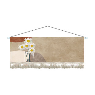 简约花卉植物挂毯布艺卧室客厅装饰画床头沙发背景墙挂画横版壁画