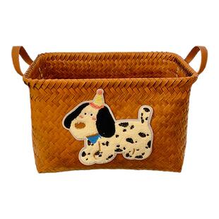 可爱腊肠狗藤编脏衣服收纳筐家用大容量脏衣篓玩具零食收纳盒新款