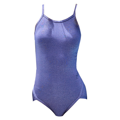 洲克银丝面料泳池三角连体泳衣