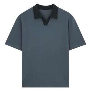 Mind Bridge男士撞色翻领polo衫2025夏海鸥领短袖薄款时尚休闲T恤